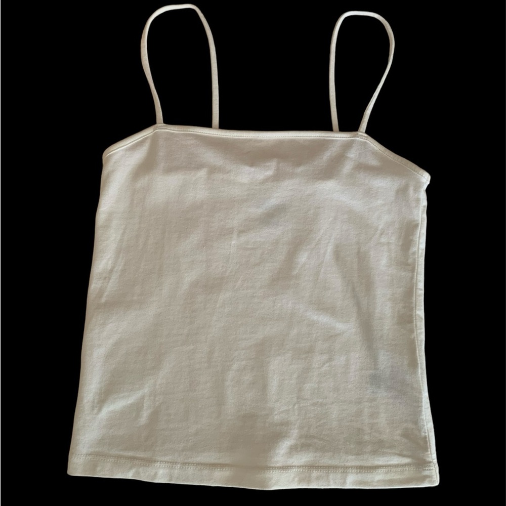Wild Fable Cropped Camisole Top Juniors Small White Spaghetti Straps Pullover